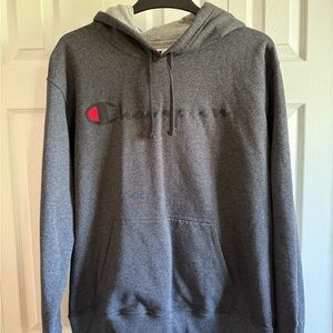 Champion Men's Charcoal Hoodie with Logo